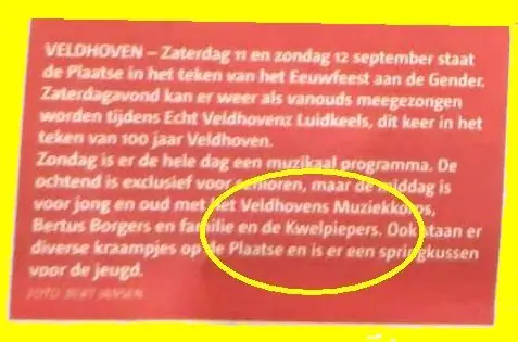 Eeuwfeest aan de Gender, Veldhoven